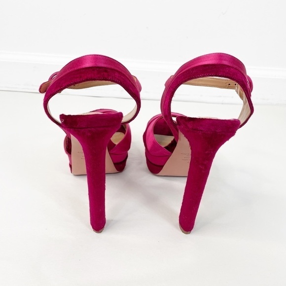 Aquazzura Satin Velvet Coquette Platform Heels - Picture 6 of 7